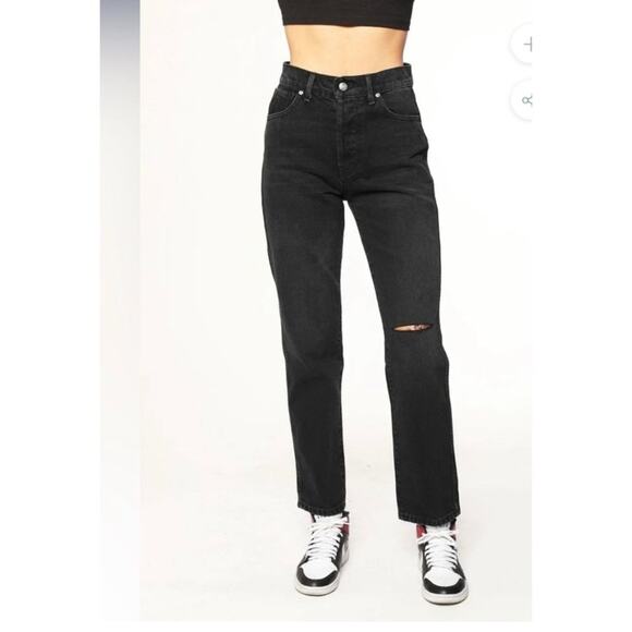 Revice Denim - Slit Knee Straight Leg Jeans in Black - Picture 7 of 8